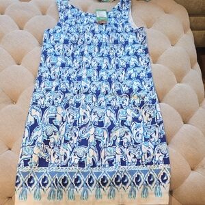 Lilly Pulitzer Blue Elephant Pattern  Dress